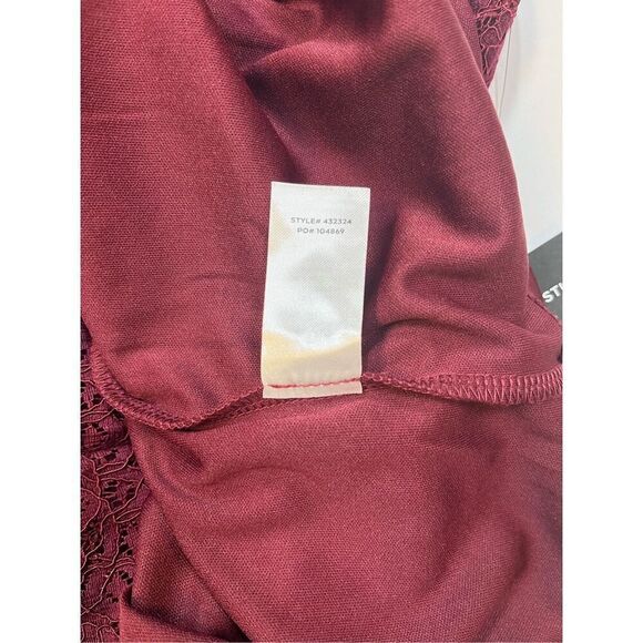Lulus Take Me to Brunch Burgundy Lace Shift Dress Size Extra Small XS New W Tags - Picture 8 of 11